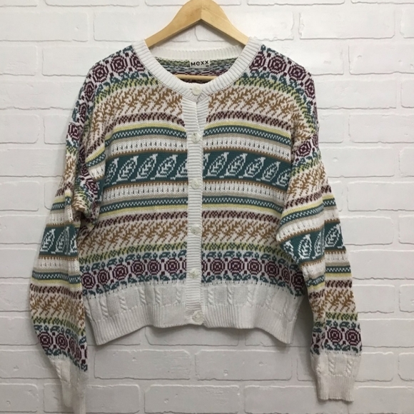 Mexx Sweaters - Mexx Vintage 100% cotton knit cardigan sweater white medium button down …